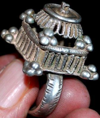 Antique Omani silver zar ring